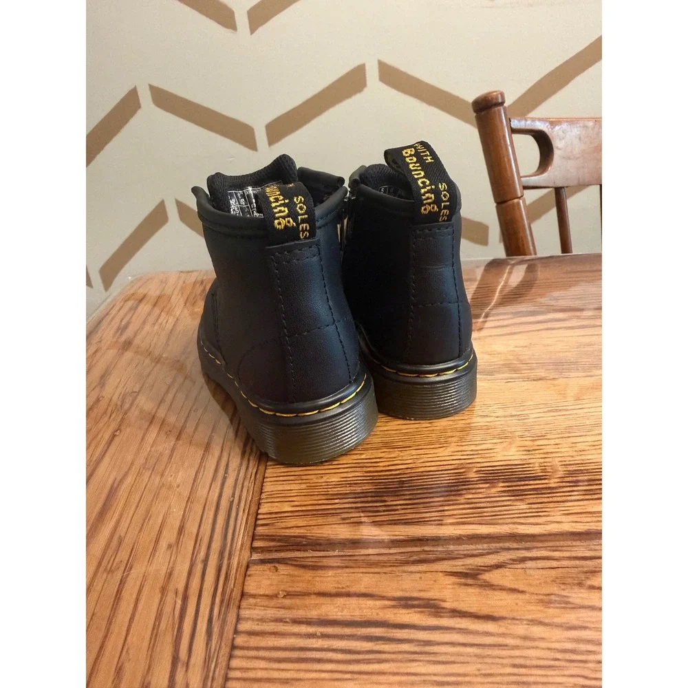 Dr. Martens 1460 I Toddler Boots Size 6 Black Leather Side Zip Lace Up 11854001